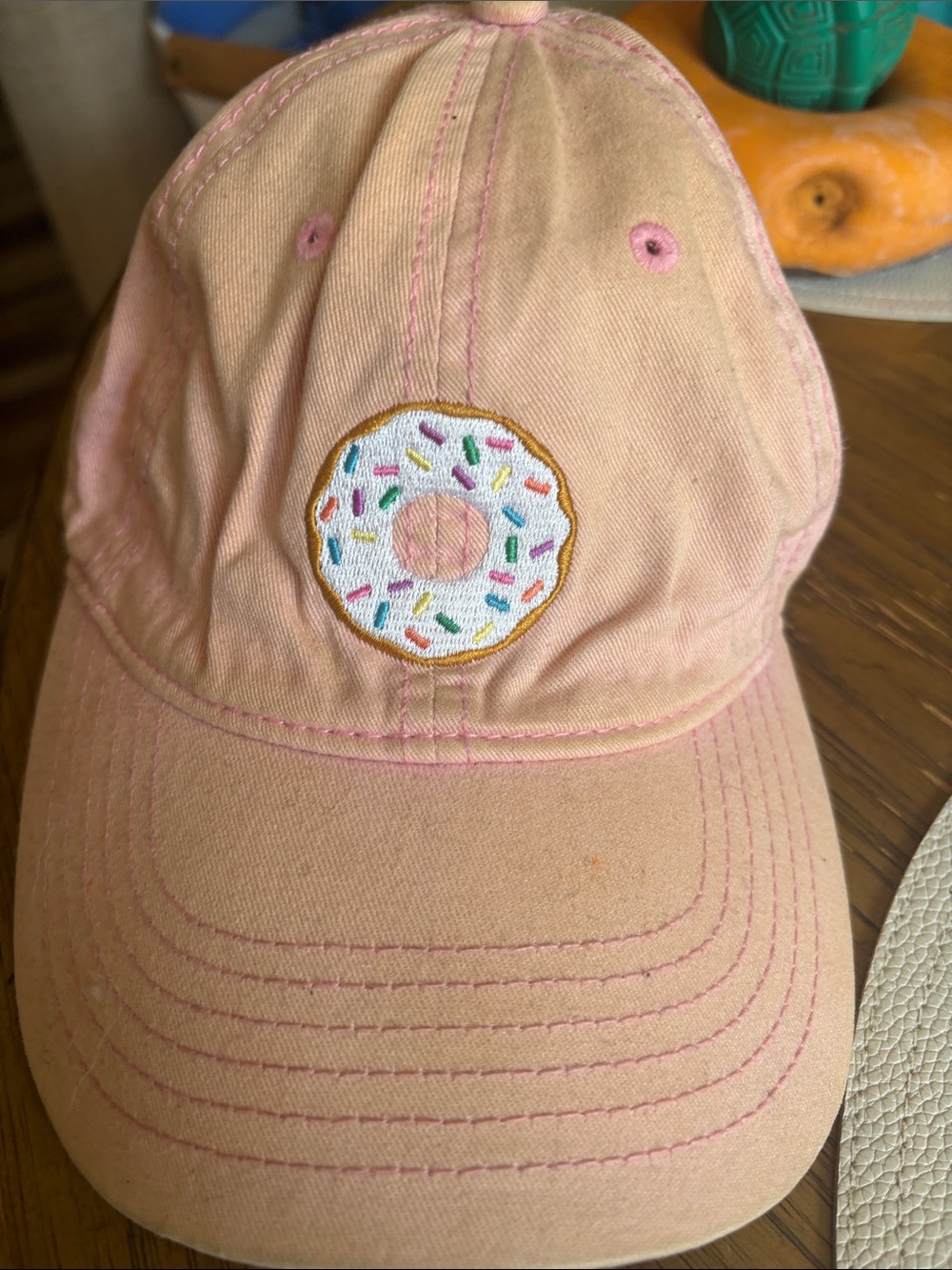 Men’s  Pink Donut Embroidered Baseball Cap